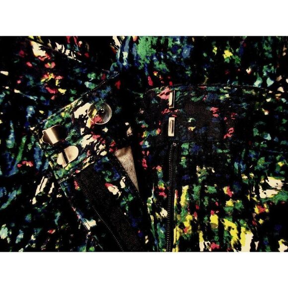 Derek Lam for Design Nation Black Multicolor Capri Pants Nightshade Cotton Sz 10 - Picture 8 of 9